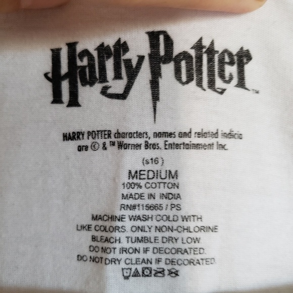 Harry Potter Shirt Womens M Medium White V-Neck Short Sleeve - Picture 4 of 4